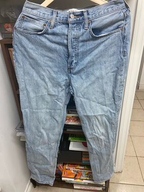 Denim Forum Light Wash Relaxed Boyfriend Jeans